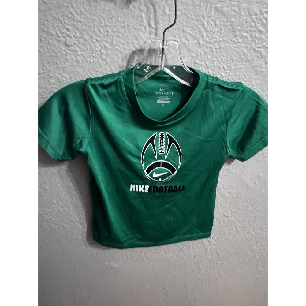 Nike Boys‎ Green Dri-FIT Shirt Sleeve Football  T-Shirt Size 5 - Picture 2 of 6